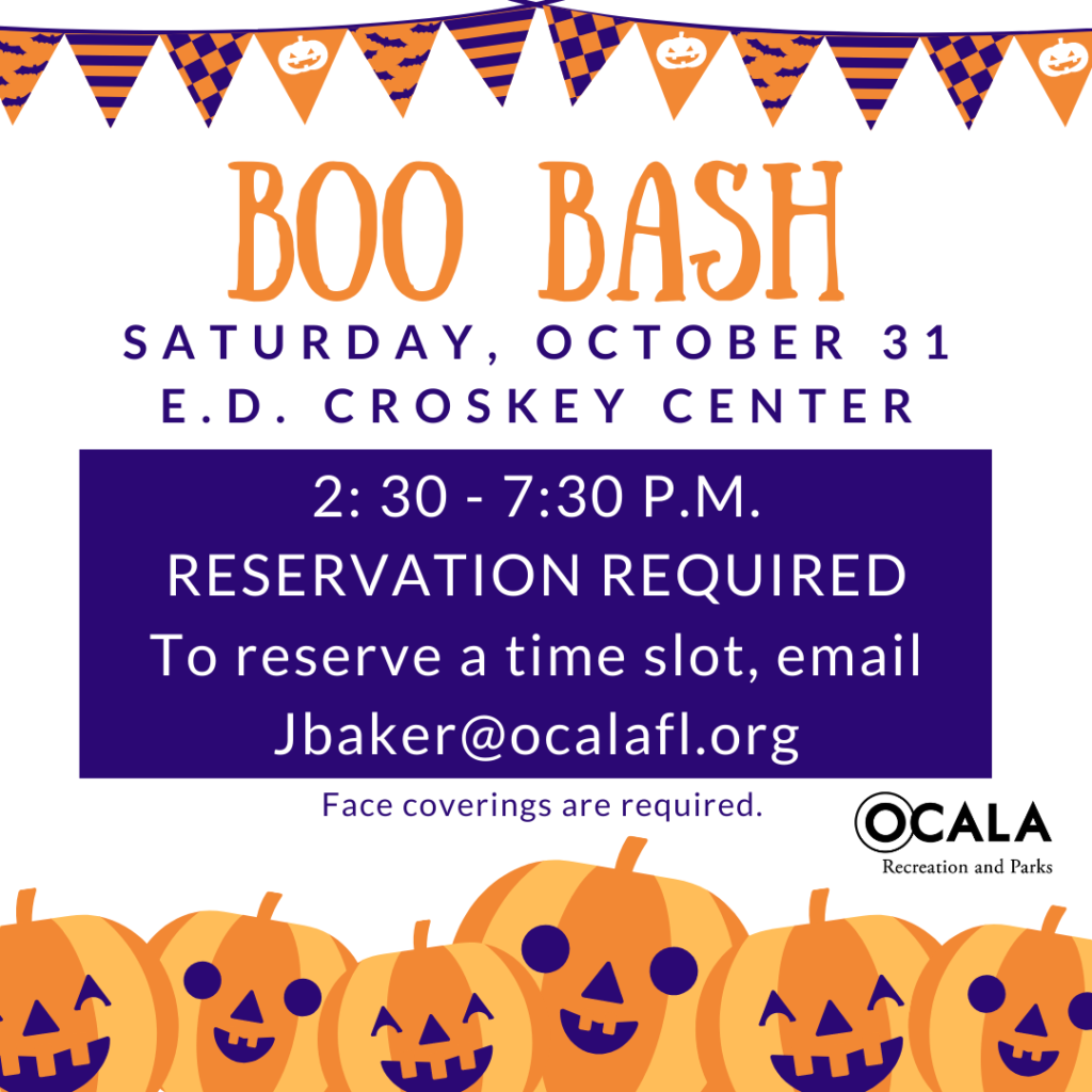 City of Ocala Recreation and Parks Hosting Annual Boo Bash Halloween